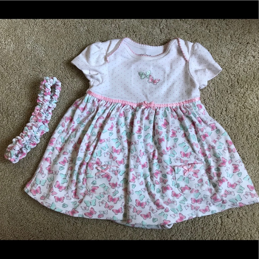 Little Me Dress with matching headband - 9 mos